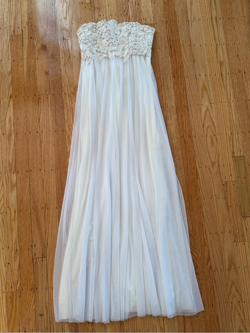 Ema Savahl White Custom Strapless Gown